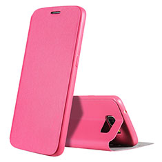 Coque Portefeuille Livre Cuir L01 pour Samsung Galaxy S7 Edge G935F Rose Rouge