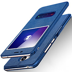 Coque Portefeuille Livre Cuir L02 pour Huawei Honor 6A Bleu