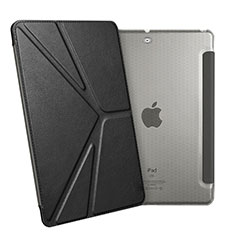 Coque Portefeuille Livre Cuir L08 pour Apple New iPad 9.7 (2017) Noir