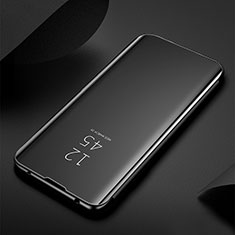 Coque Portefeuille Livre Cuir Miroir Housse Etui Clapet H01 pour Samsung Galaxy S21 5G Noir