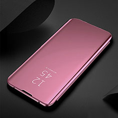 Coque Portefeuille Livre Cuir Miroir Housse Etui Clapet H01 pour Samsung Galaxy S21 5G Or Rose