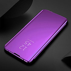 Coque Portefeuille Livre Cuir Miroir Housse Etui Clapet H01 pour Samsung Galaxy S21 5G Violet