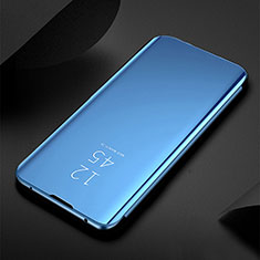 Coque Portefeuille Livre Cuir Miroir Housse Etui Clapet L01 pour Apple iPhone 14 Pro Bleu Ciel