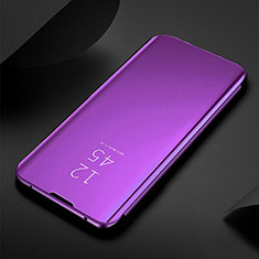 Coque Portefeuille Livre Cuir Miroir Housse Etui Clapet L01 pour Apple iPhone 14 Pro Max Violet