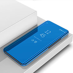 Coque Portefeuille Livre Cuir Miroir Housse Etui Clapet L01 pour Oppo F19 Pro+ Plus 5G Bleu