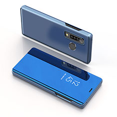 Coque Portefeuille Livre Cuir Miroir Housse Etui Clapet L01 pour Samsung Galaxy A9s Bleu