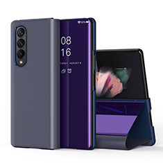 Coque Portefeuille Livre Cuir Miroir Housse Etui Clapet L01 pour Samsung Galaxy Z Fold3 5G Violet