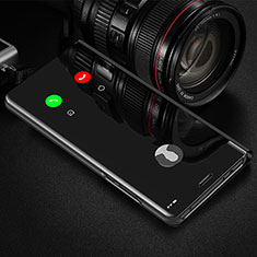 Coque Portefeuille Livre Cuir Miroir Housse Etui Clapet L01 pour Xiaomi Redmi 9 Activ Noir