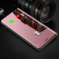 Coque Portefeuille Livre Cuir Miroir Housse Etui Clapet L01 pour Xiaomi Redmi 9 Activ Or Rose