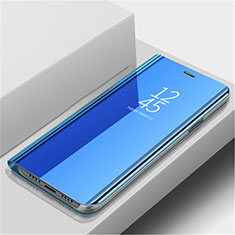 Coque Portefeuille Livre Cuir Miroir Housse Etui Clapet L02 pour Huawei Nova 5 Bleu