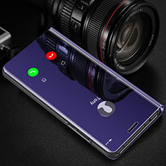 Coque Portefeuille Livre Cuir Miroir Housse Etui Clapet L02 pour Samsung Galaxy M80S Violet