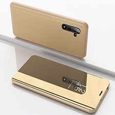 Coque Portefeuille Livre Cuir Miroir Housse Etui Clapet L02 pour Samsung Galaxy Note 10 5G Or