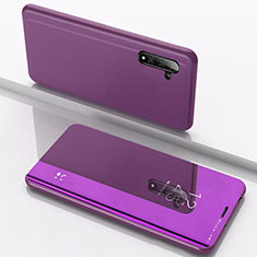 Coque Portefeuille Livre Cuir Miroir Housse Etui Clapet L02 pour Samsung Galaxy Note 10 5G Violet