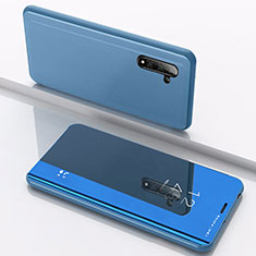 Coque Portefeuille Livre Cuir Miroir Housse Etui Clapet L02 pour Samsung Galaxy Note 10 Bleu Ciel
