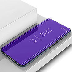 Coque Portefeuille Livre Cuir Miroir Housse Etui Clapet L02 pour Samsung Galaxy S10 5G SM-G977B Violet