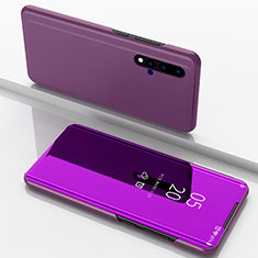 Coque Portefeuille Livre Cuir Miroir Housse Etui Clapet L03 pour Huawei Nova 5 Pro Violet