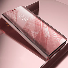 Coque Portefeuille Livre Cuir Miroir Housse Etui Clapet L03 pour OnePlus Nord 2T 5G Or Rose