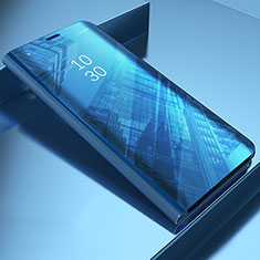 Coque Portefeuille Livre Cuir Miroir Housse Etui Clapet L03 pour Samsung Galaxy A50 Bleu