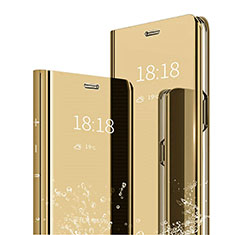 Coque Portefeuille Livre Cuir Miroir Housse Etui Clapet L04 pour Huawei Mate 20 Pro Or