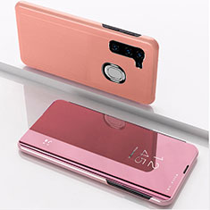 Coque Portefeuille Livre Cuir Miroir Housse Etui Clapet L04 pour Samsung Galaxy A11 Or Rose