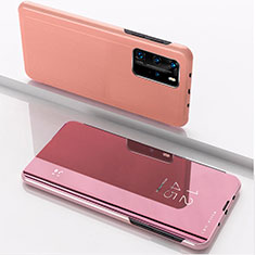 Coque Portefeuille Livre Cuir Miroir Housse Etui Clapet L04 pour Xiaomi Mi 10T 5G Or Rose