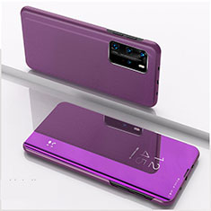 Coque Portefeuille Livre Cuir Miroir Housse Etui Clapet L04 pour Xiaomi Mi 10T 5G Violet