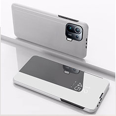 Coque Portefeuille Livre Cuir Miroir Housse Etui Clapet L04 pour Xiaomi Mi 11 Pro 5G Argent