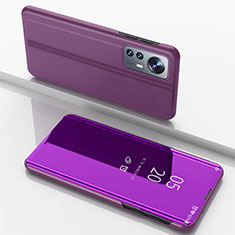 Coque Portefeuille Livre Cuir Miroir Housse Etui Clapet L04 pour Xiaomi Mi 12 5G Violet