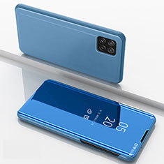 Coque Portefeuille Livre Cuir Miroir Housse Etui Clapet L05 pour Samsung Galaxy A22s 5G Bleu