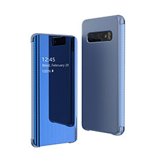 Coque Portefeuille Livre Cuir Miroir Housse Etui Clapet L05 pour Samsung Galaxy S10 5G Bleu