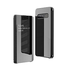 Coque Portefeuille Livre Cuir Miroir Housse Etui Clapet L05 pour Samsung Galaxy S10 Noir