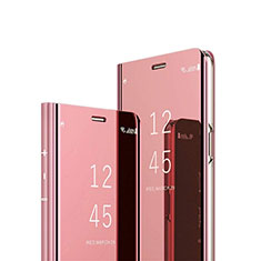 Coque Portefeuille Livre Cuir Miroir Housse Etui Clapet M01 pour Huawei Honor 20E Or Rose