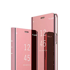 Coque Portefeuille Livre Cuir Miroir Housse Etui Clapet M01 pour Huawei Mate 20 Lite Or Rose