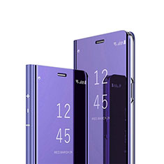 Coque Portefeuille Livre Cuir Miroir Housse Etui Clapet M01 pour Huawei P30 Lite New Edition Violet