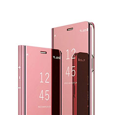 Coque Portefeuille Livre Cuir Miroir Housse Etui Clapet M01 pour OnePlus 7T Pro Or Rose