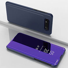 Coque Portefeuille Livre Cuir Miroir Housse Etui Clapet M01 pour Samsung Galaxy A80 Violet