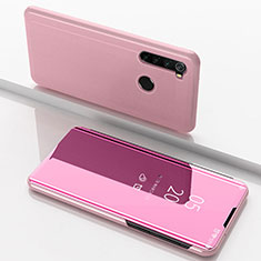 Coque Portefeuille Livre Cuir Miroir Housse Etui Clapet M01 pour Xiaomi Redmi Note 8 (2021) Or Rose