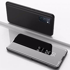 Coque Portefeuille Livre Cuir Miroir Housse Etui Clapet M02 pour Huawei Honor V30 Pro 5G Noir