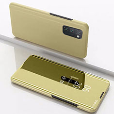 Coque Portefeuille Livre Cuir Miroir Housse Etui Clapet M02 pour Huawei Honor V30 Pro 5G Or