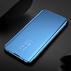 Coque Portefeuille Livre Cuir Miroir Housse Etui Clapet M03 pour Samsung Galaxy S20 Ultra 5G Bleu