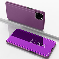 Coque Portefeuille Livre Cuir Miroir Housse Etui Clapet pour Apple iPhone 11 Pro Violet