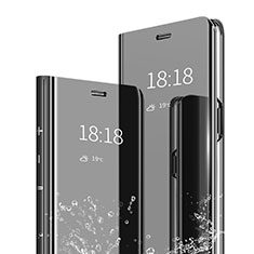 Coque Portefeuille Livre Cuir Miroir Housse Etui Clapet pour Huawei Honor 9 Lite Noir