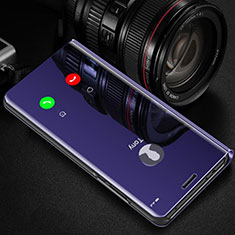 Coque Portefeuille Livre Cuir Miroir Housse Etui Clapet pour Huawei Honor View 30 5G Violet