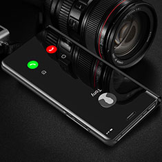 Coque Portefeuille Livre Cuir Miroir Housse Etui Clapet pour Huawei Honor View 30 Pro 5G Noir