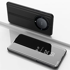 Coque Portefeuille Livre Cuir Miroir Housse Etui Clapet pour Huawei Honor X9b 5G Noir
