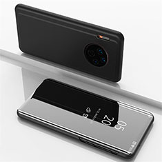 Coque Portefeuille Livre Cuir Miroir Housse Etui Clapet pour Huawei Mate 30E Pro 5G Noir