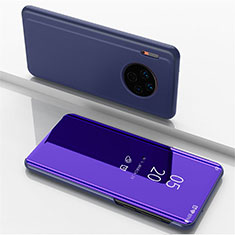 Coque Portefeuille Livre Cuir Miroir Housse Etui Clapet pour Huawei Mate 30E Pro 5G Violet