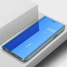 Coque Portefeuille Livre Cuir Miroir Housse Etui Clapet pour Huawei Nova 3e Bleu