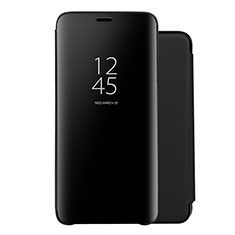 Coque Portefeuille Livre Cuir Miroir Housse Etui Clapet pour Huawei Nova 5 Noir