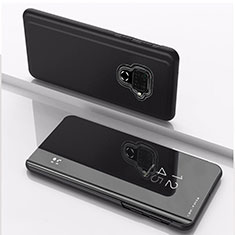 Coque Portefeuille Livre Cuir Miroir Housse Etui Clapet pour Huawei Nova 5z Noir